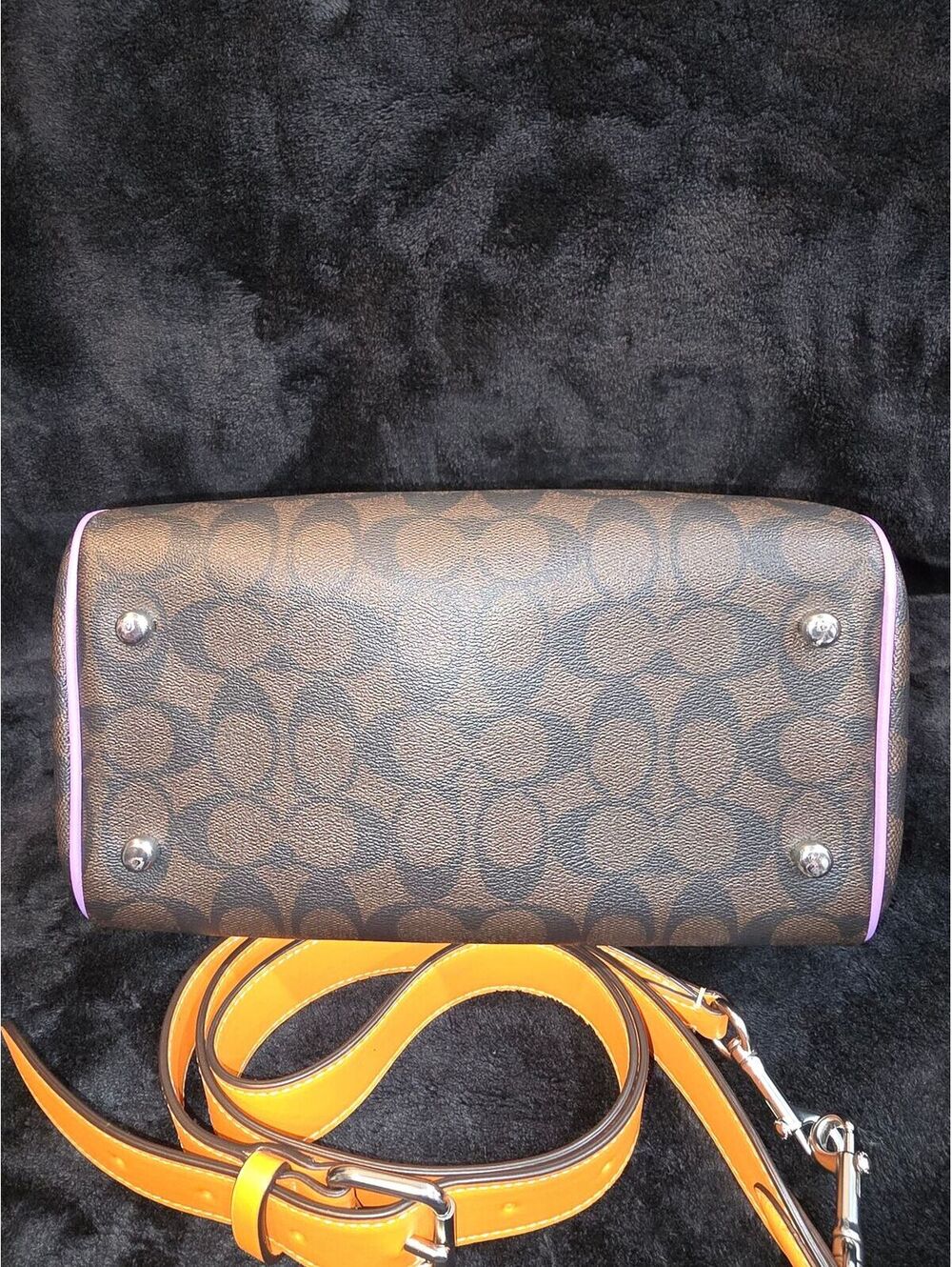 106. NWOT 2023 Coach Rowan Satchel In Colorblock Signature Canvas - Picture 5 of 7